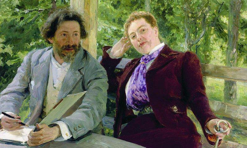 Self portrait with Natalia Borisovna Nordman-Severova., Ilya Yefimovich Repin